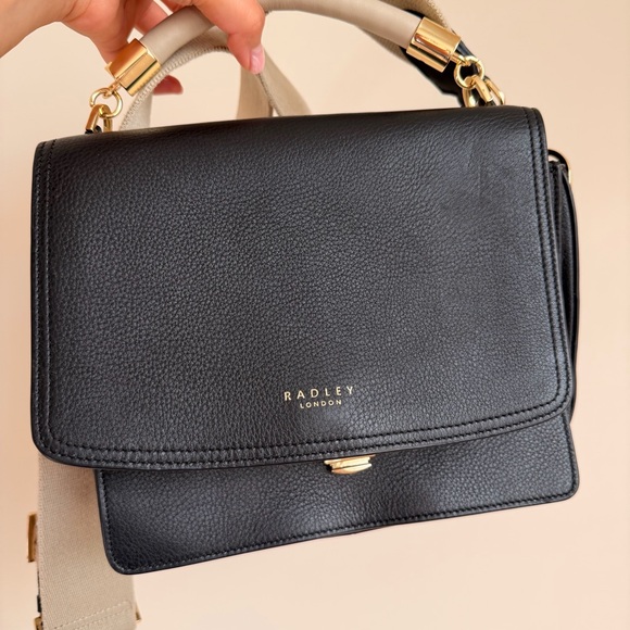 Radley London Black Crossbody Bag with Beige Strap - Picture 3 of 6